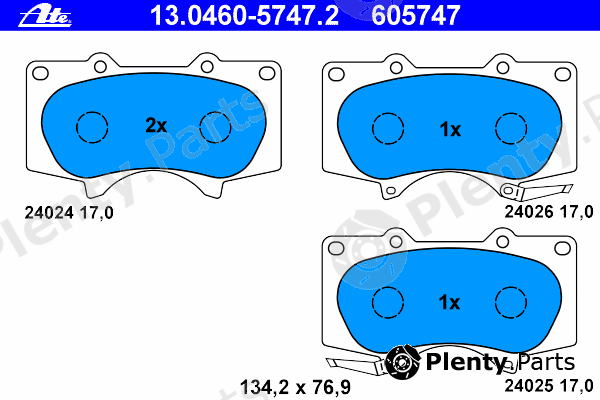  ATE part 13.0460-5747.2 (13046057472) Brake Pad Set, disc brake