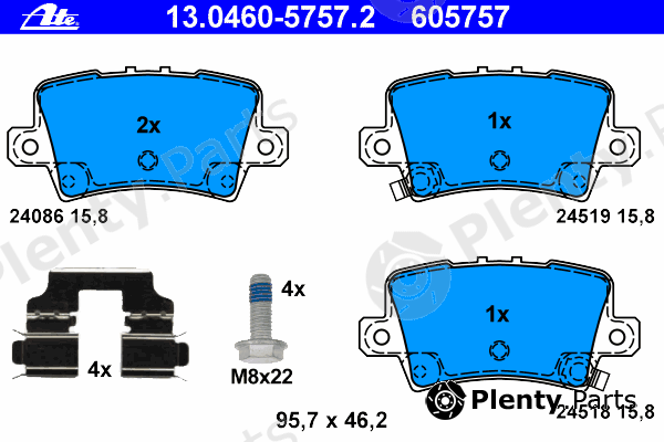  ATE part 13.0460-5757.2 (13046057572) Brake Pad Set, disc brake