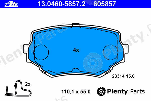  ATE part 13.0460-5857.2 (13046058572) Brake Pad Set, disc brake
