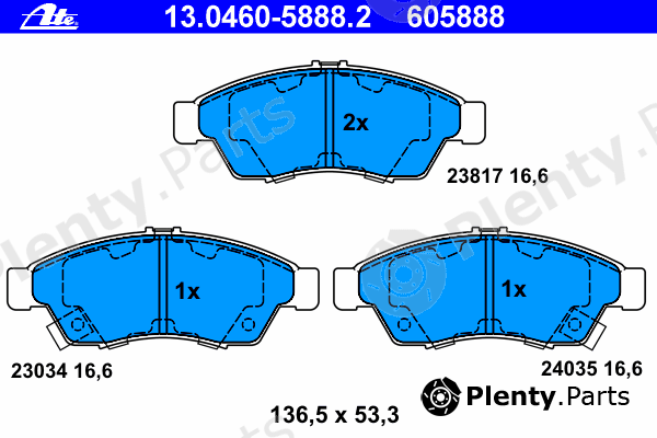  ATE part 13.0460-5888.2 (13046058882) Brake Pad Set, disc brake
