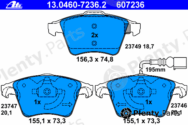  ATE part 13.0460-7236.2 (13046072362) Brake Pad Set, disc brake