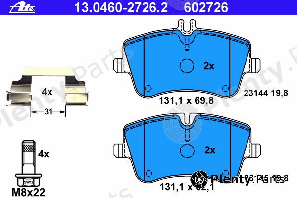  ATE part 13.0460-2726.2 (13046027262) Brake Pad Set, disc brake