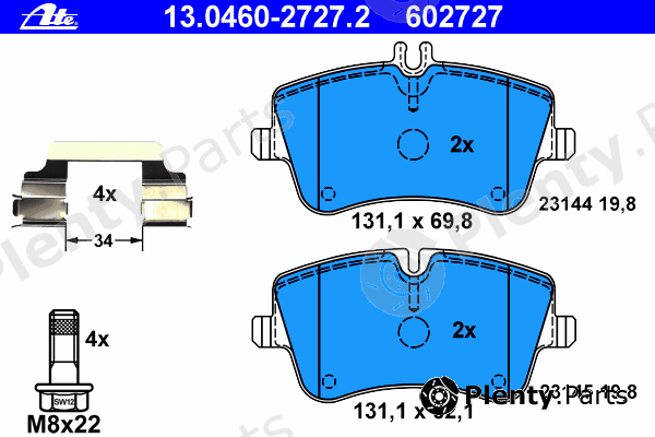  ATE part 13.0460-2727.2 (13046027272) Brake Pad Set, disc brake