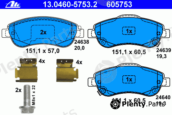  ATE part 13.0460-5753.2 (13046057532) Brake Pad Set, disc brake
