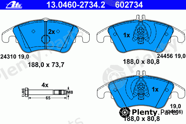  ATE part 13.0460-2734.2 (13046027342) Brake Pad Set, disc brake