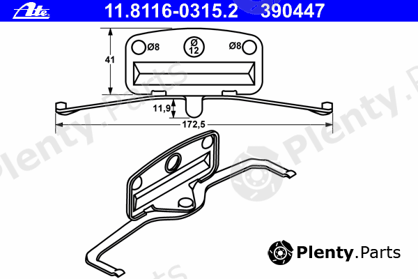  ATE part 11.8116-0315.2 (11811603152) Spring, brake caliper