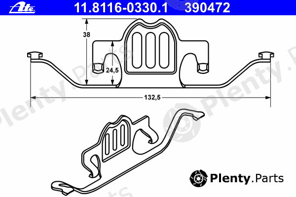  ATE part 11.8116-0330.1 (11811603301) Spring, brake caliper
