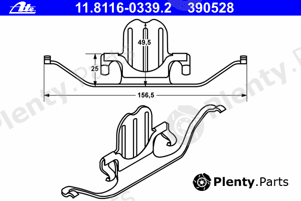  ATE part 11.8116-0339.2 (11811603392) Spring, brake caliper