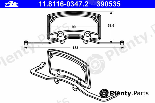  ATE part 11.8116-0347.2 (11811603472) Spring, brake caliper