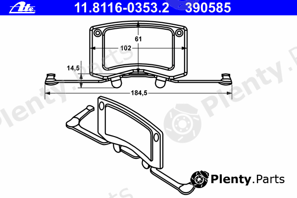  ATE part 11.8116-0353.2 (11811603532) Spring, brake caliper