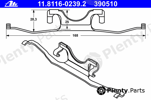  ATE part 11.8116-0239.2 (11811602392) Spring, brake caliper