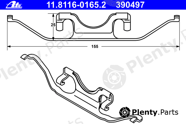  ATE part 11.8116-0165.2 (11811601652) Spring, brake caliper