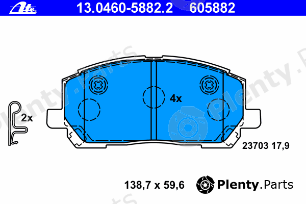  ATE part 13.0460-5882.2 (13046058822) Brake Pad Set, disc brake
