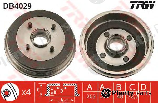  TRW part DB4029 Brake Drum