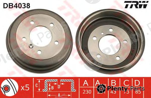  TRW part DB4038 Brake Drum