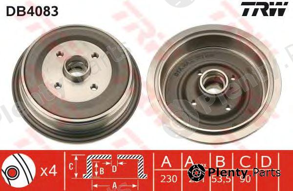  TRW part DB4083 Brake Drum