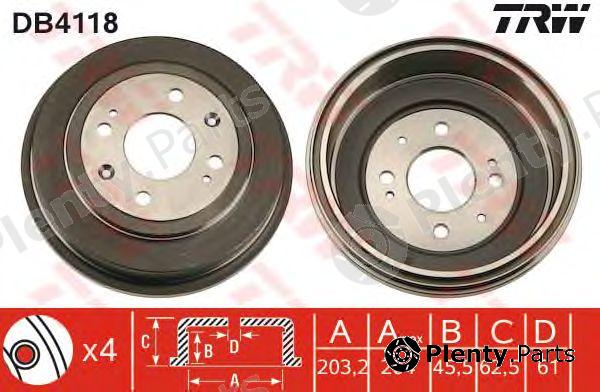  TRW part DB4118 Brake Drum