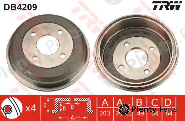  TRW part DB4209 Brake Drum