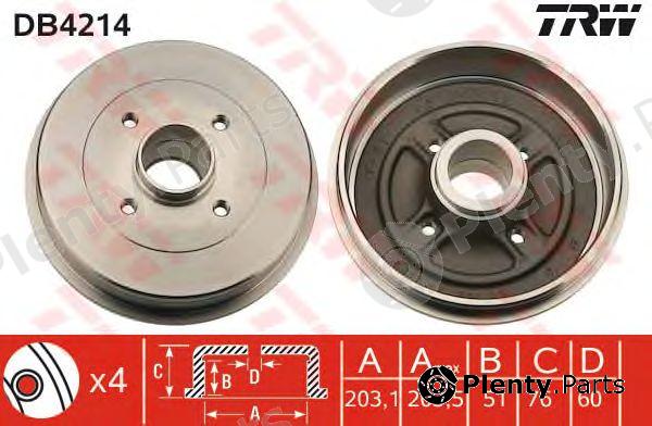  TRW part DB4214 Brake Drum