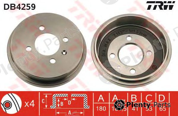  TRW part DB4259 Brake Drum