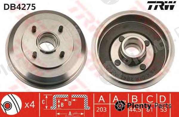  TRW part DB4275 Brake Drum