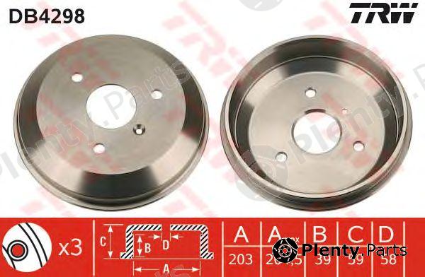  TRW part DB4298 Brake Drum