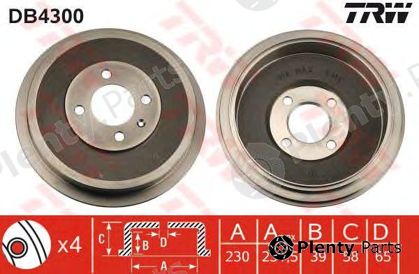  TRW part DB4300 Brake Drum