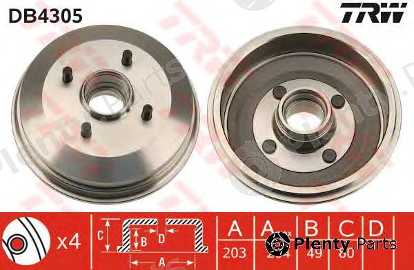  TRW part DB4305 Brake Drum