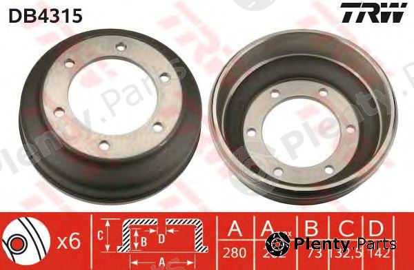  TRW part DB4315 Brake Drum