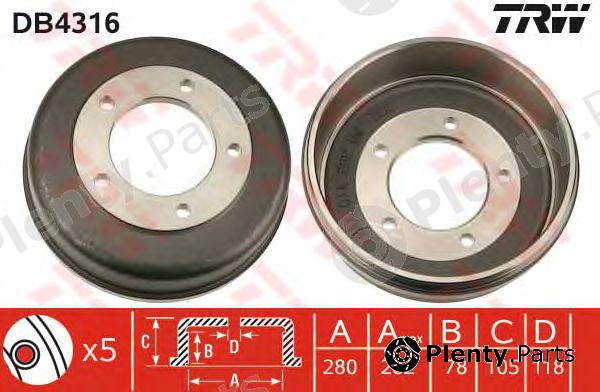  TRW part DB4316 Brake Drum