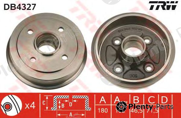  TRW part DB4327 Brake Drum