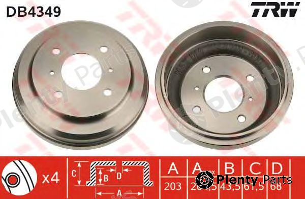  TRW part DB4349 Brake Drum