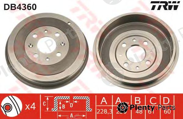  TRW part DB4360 Brake Drum