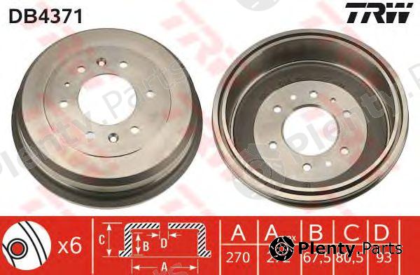  TRW part DB4371 Brake Drum