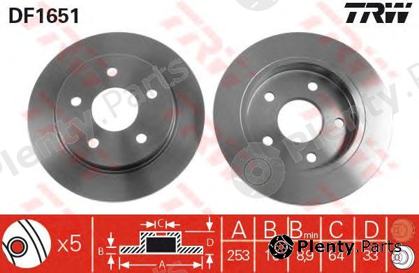  TRW part DF1651 Brake Disc