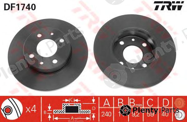  TRW part DF1740 Brake Disc