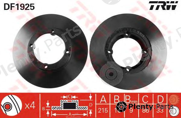  TRW part DF1925 Brake Disc