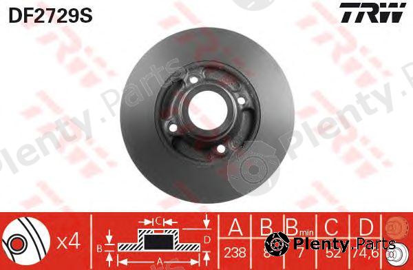  TRW part DF2729S Brake Disc