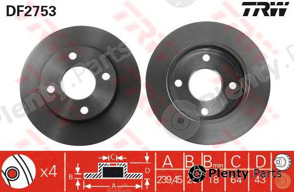  TRW part DF2753 Brake Disc