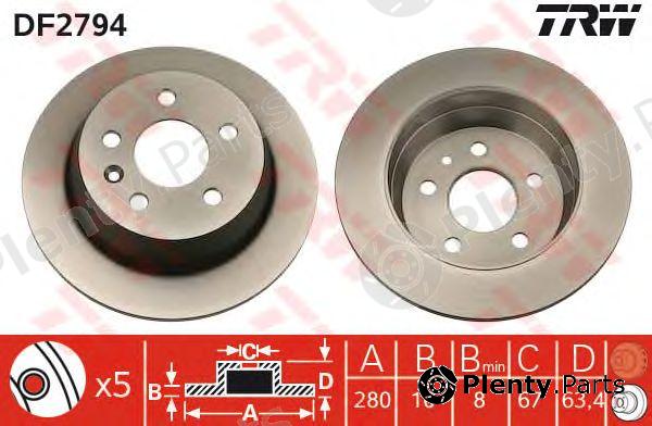  TRW part DF2794 Brake Disc