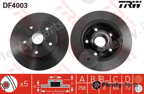  TRW part DF4003 Brake Disc