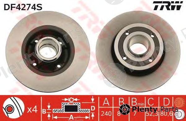  TRW part DF4274S Brake Disc