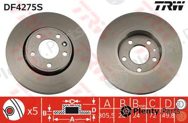  TRW part DF4275S Brake Disc