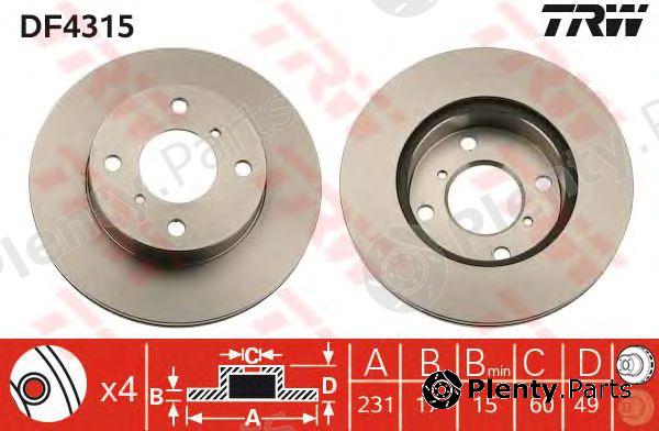  TRW part DF4315 Brake Disc