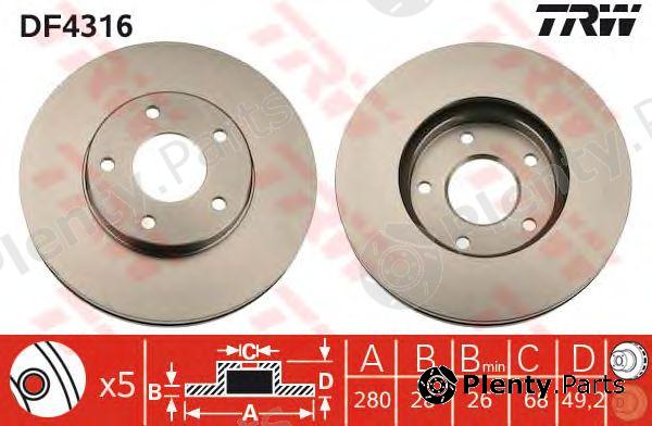  TRW part DF4316 Brake Disc