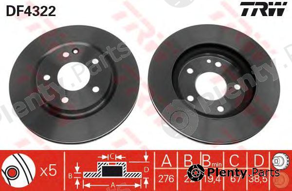  TRW part DF4322 Brake Disc