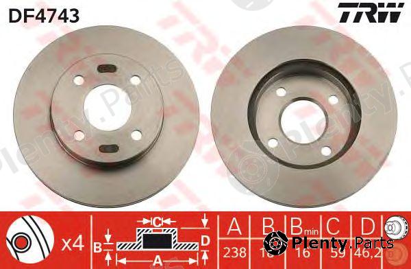  TRW part DF4743 Brake Disc
