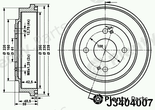  NIPPARTS part J3404007 Brake Drum