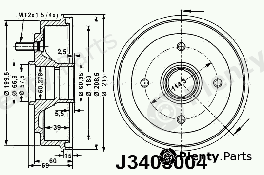  NIPPARTS part J3405004 Brake Drum