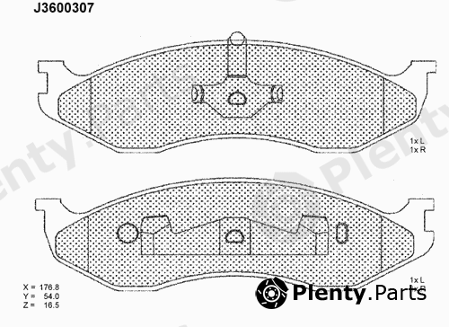  NIPPARTS part J3600307 Brake Pad Set, disc brake